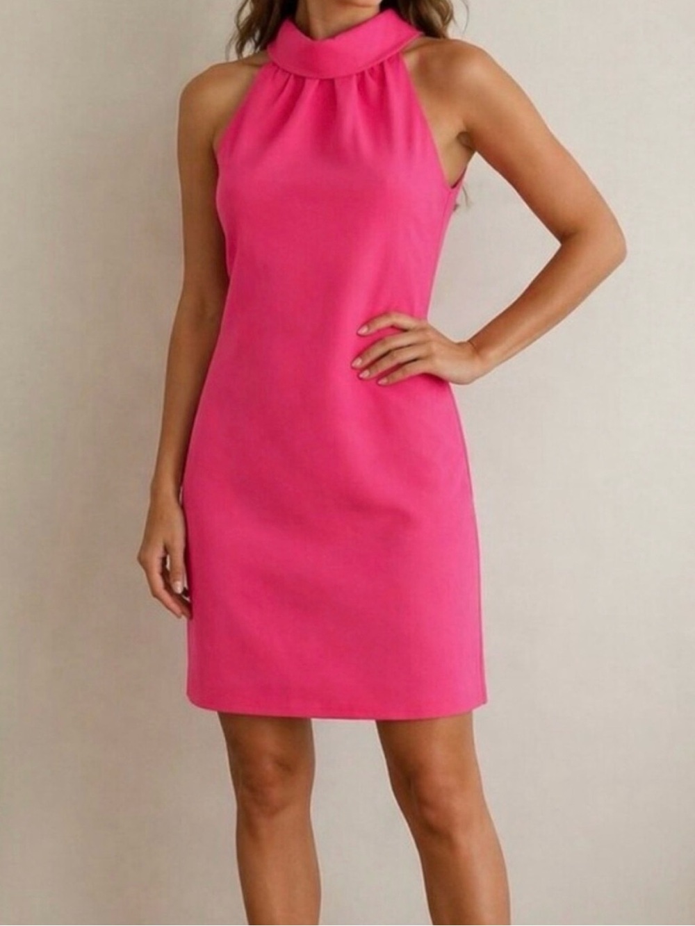 NWT Sail to Sable Hydra Cowl Hot Pink Dress Button Back Mini Medium